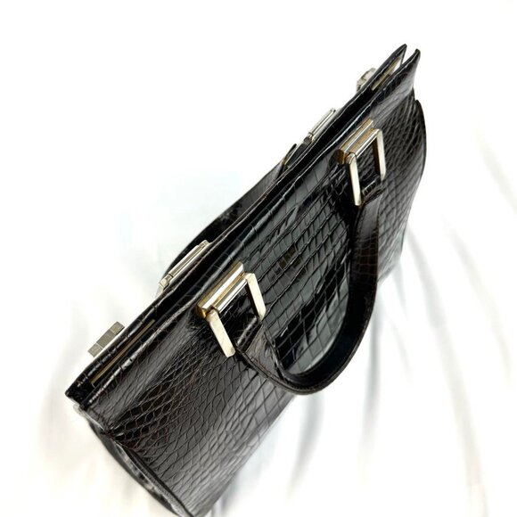 GUCCI VINTAGE CROCODILE HANDBAG - Picture 4 of 9